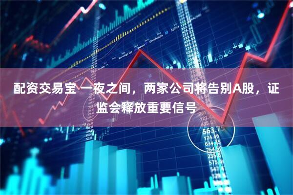 配资交易宝 一夜之间,两家公司将告别A股,证监会释放重要信号